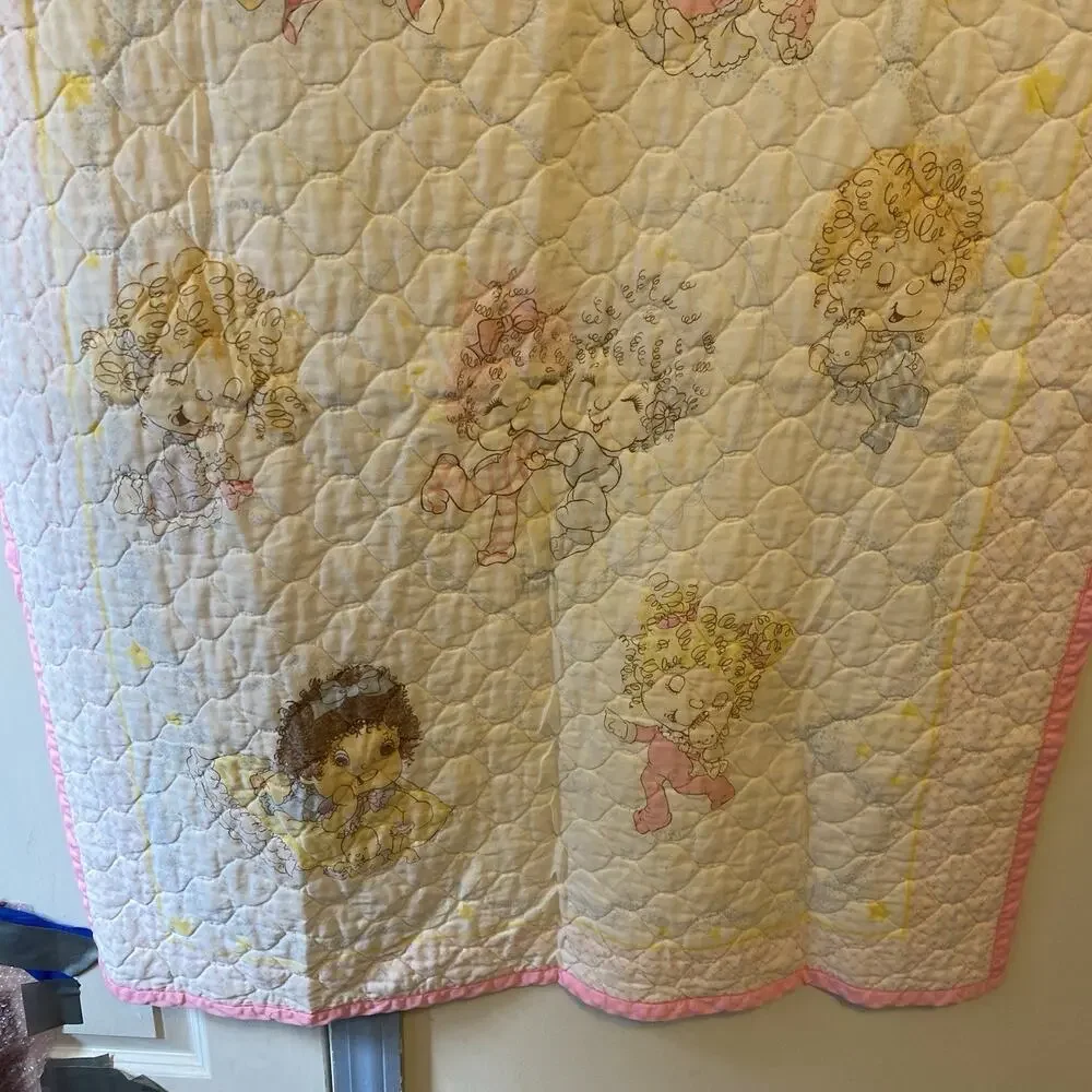 Vintage 1980s Hugga Bunch Crib Baby Nursery Blanket Soft Cotton Novelty Quilted